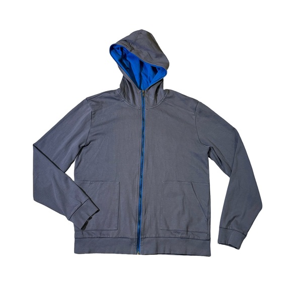 Hugo Boss mens XL gray solid full zip designer cotton hoodie EUC - Picture 1 of 6